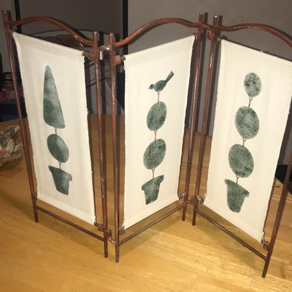 Large Vintage Desktop Divider Iron/Burlap - Picture 8 of 15